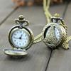 Retro Vintage Steampunk Quartz Necklace Carving Pendant Chain Clock Pocket Watch