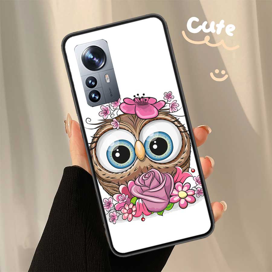 Cute Owl Hearts Lover Christmas Phone Case For Xiaomi Poco X6 X5 X4 X3 GT NFC M4 M5 Pro 5G M3 Mi Note 10 Lite F5 F4 F3 F2 F1 Cap