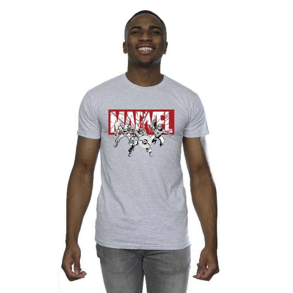 Marvel Mens Comics Hero Group T-Shirt