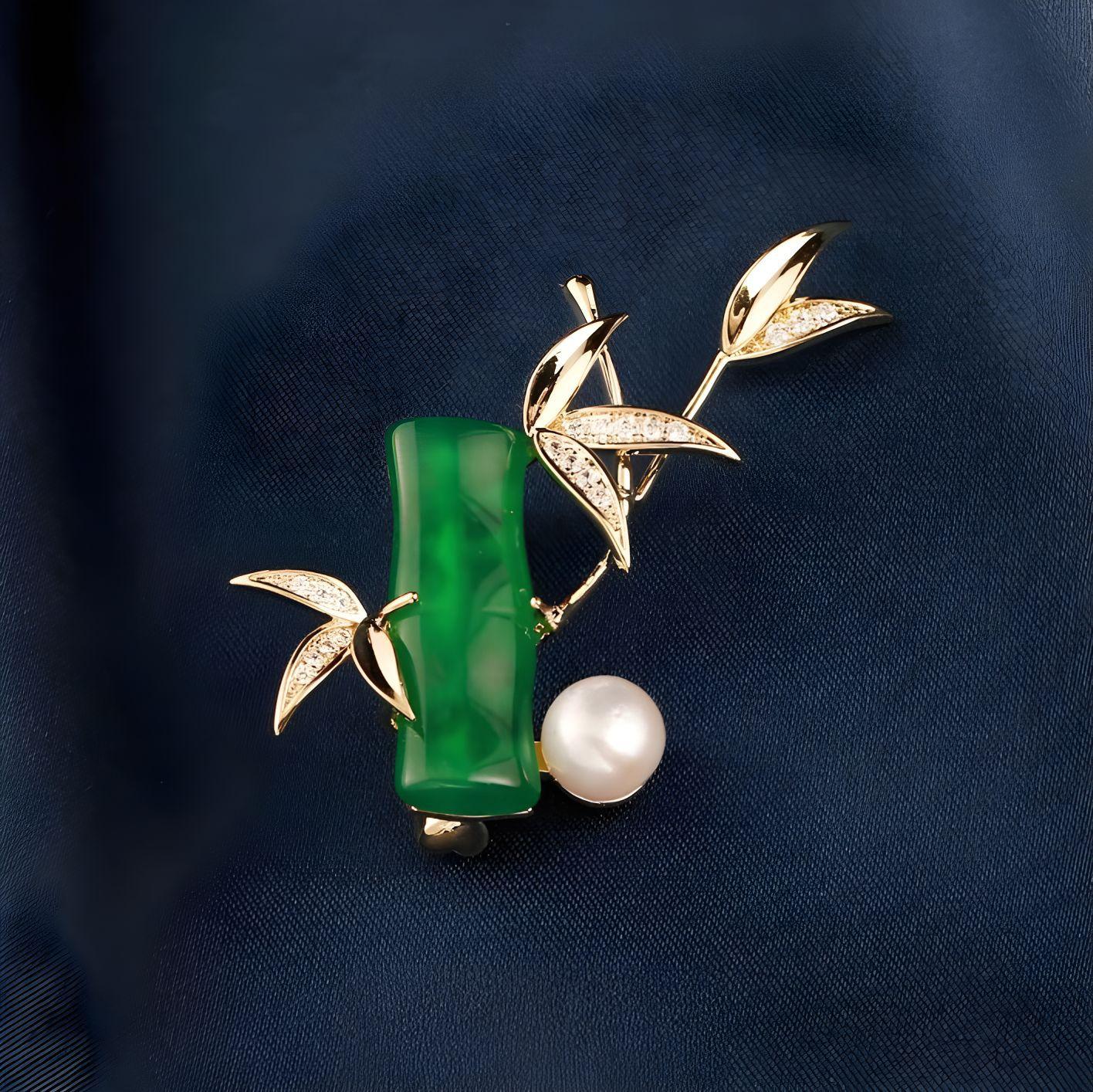 

Китайский стиль Ling бамбуковая брошь Высококачественная женственная жемчужная бамбуковая брошь Дизайн Sense Niche Pin Костюм с аксессуарами