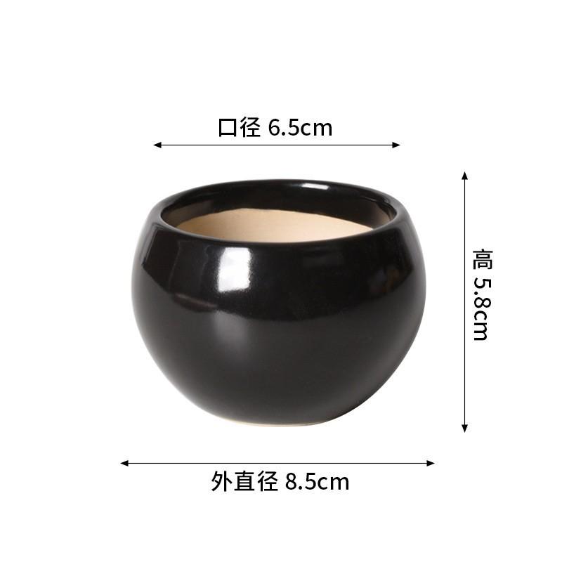 Simple Succulent Flower Pot Plant Potted Mini Round Ceramic Pot Home Decoration Green Plant Small Flower Pot