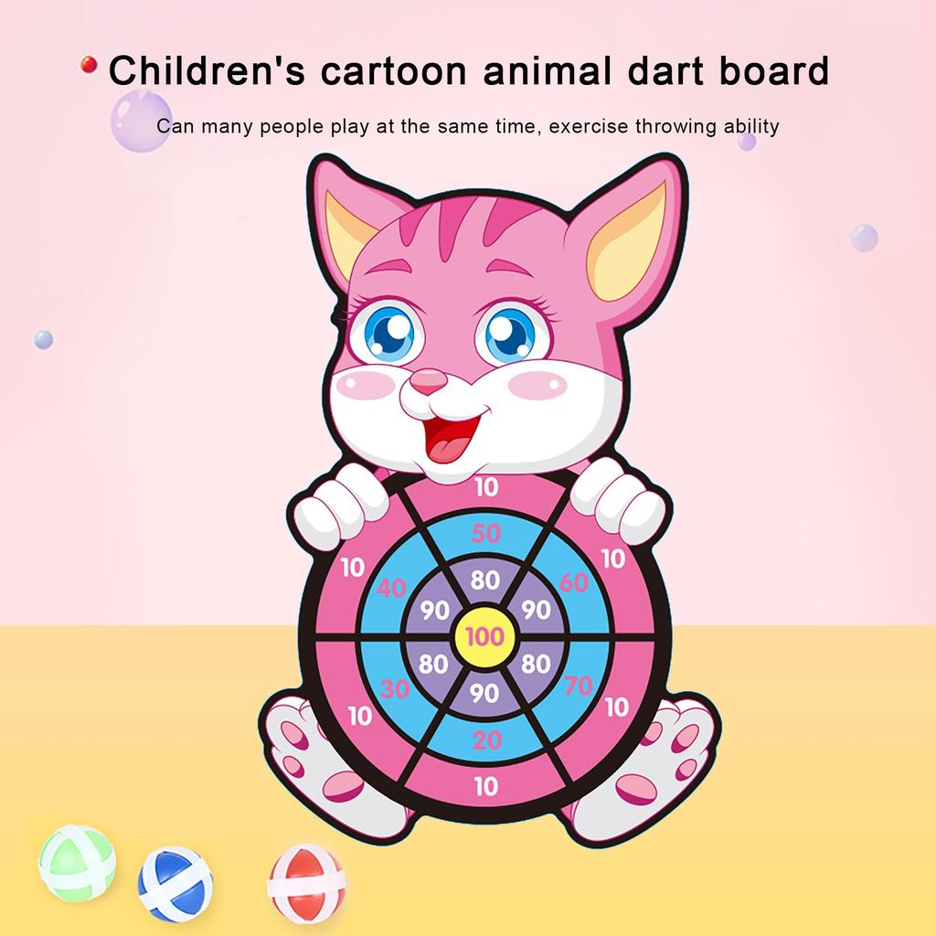 Cartoon Dart Board Games for Kids Board Games Kit with 3 Sticky Balls And Hook