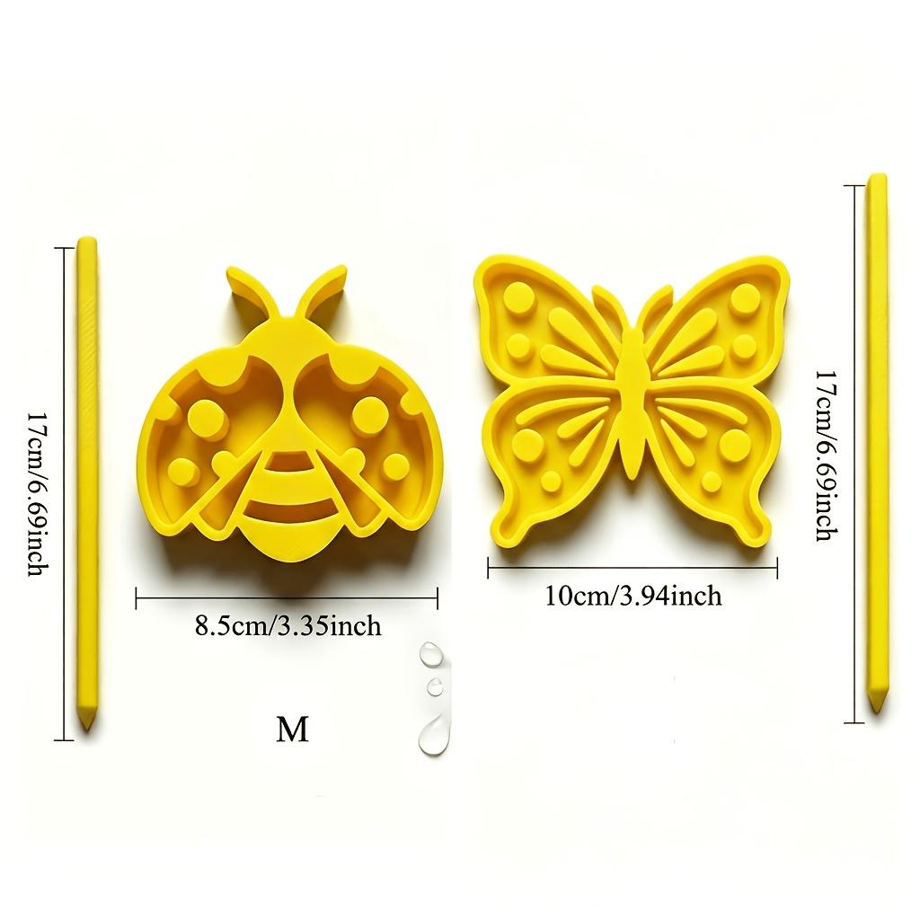 Cute Bee Shaped Bee Butterfly Water Feeder Portable Ground Insert Garden Waterer Outdoor Lawn Yard Decor Bee Drinking Station
