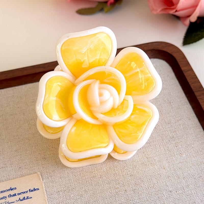 Flower Hair Clip French Style Elegant Women Flower Hair Claw Clip Hairpin Grab Clip Barrettes Headwear Hairgrip Hair Accessories