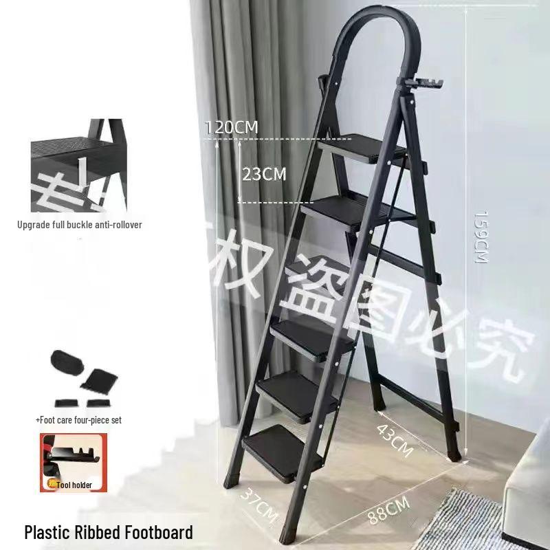 Portable Multi-Functional Four-Step Folding Step Ladder for Indoor Use