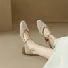 Fashion 2025 New Casual and Comfortable Spring Autumn Women Pumps Leather Shoes for Women Chunky Low Heel Shoes Concise Mary Jane Shoes
