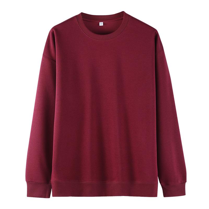 Sweatshirt unisexe en molleton de coton 320g - Léger, Coupe ample, Couleur unie, Manches longues, Col rond pour l'automne/hiver.