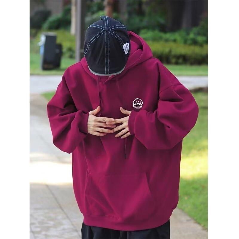 Men's Hooded Sweater Casual Loose Trendy Top Letter Printed All-Matching Coat