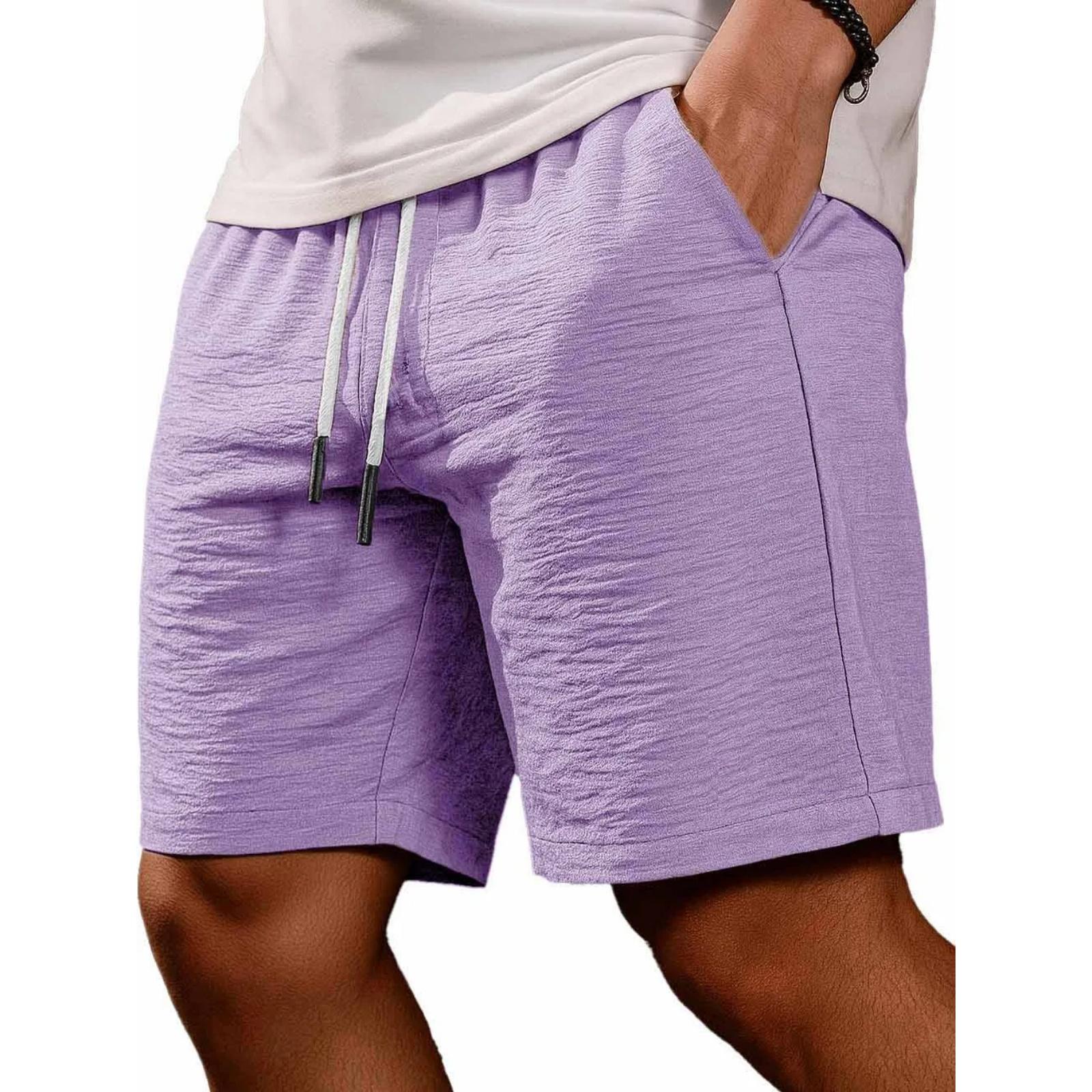 

Men s Casual Stylish Loose-fitting Breathable Lightweight Beach Shorts, Five-inch Length Shorts XL фіолетовий