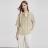 ELLE French Style Commuter Drawstring Design Tencel Short Sleeve Shirt Women shirts EM51929