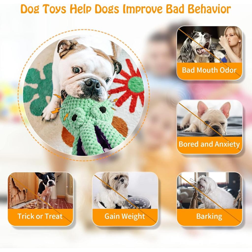 Interactive Chew Octopus Plush Toy Dog Dental Care Furniture Protector Green