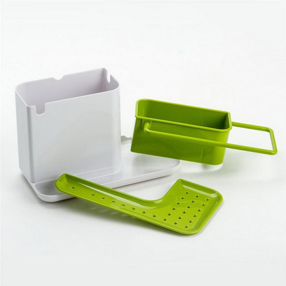 Storage Shelf Sponge Holder Draining Sink Box Kitchen Organizer Draining Rack Dish Storage Rack Stands Utensils Towel Rack