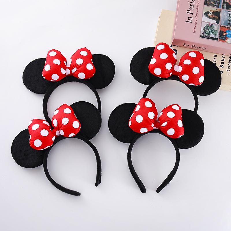 Mickey & Minnie Mašličková čelenka: Roztomilý vlasový doplněk pro mytí obličeje žen a fotografie z zábavního parku