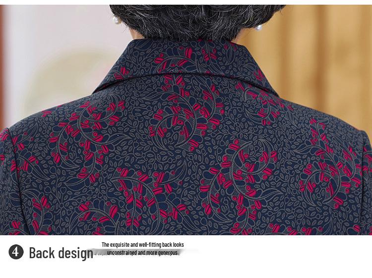 Spring & Autumn Lightweight Jacket for Mature Women - Stylish Lapel Top, Grandma's Fashionable Two-Way Shirt