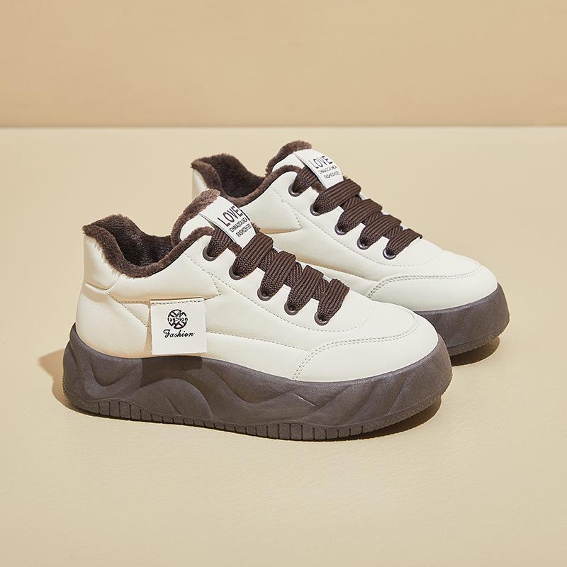 Winter velvet new ins female students platform heightening board shoes casual warmth XW