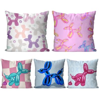 1pc Balloon Dog Cute Pillow Case Square Pillow Bedroom Sofa Leisure Comfort Cushion Car Living Room Home Decoration 40X40