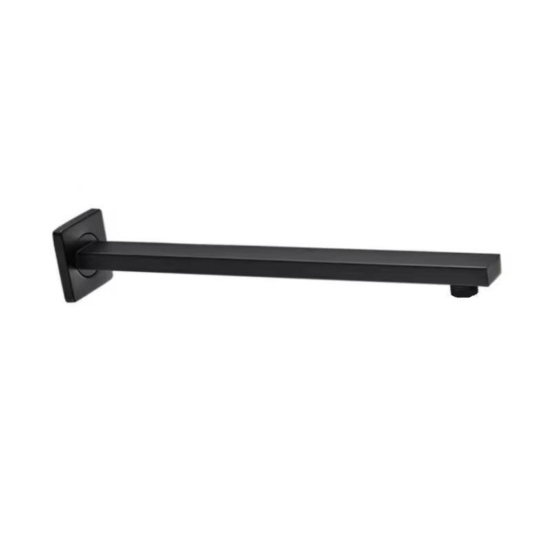 ZHIYAN  Brass Shower Arm Shower Head Extension Arm16 Inch Black Chrome Gold Brushed Nickel Wall Mount (Black,Brass)