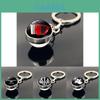 Modern Simple Design Drum Pattern Keychain Double-sided Glass Pendant For Music Lovers
