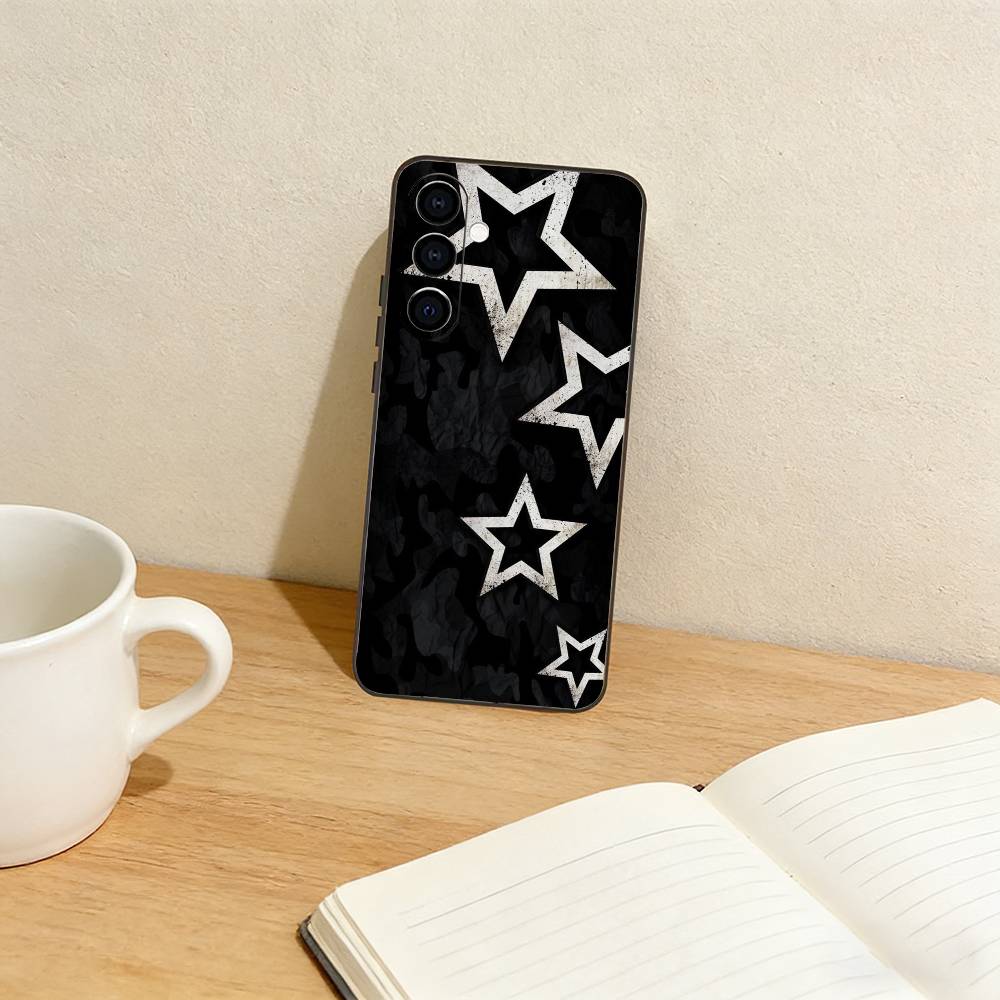 F-five-pointed star Phone Case For Samsung Galaxy A73,A72,A71,A70,A53,A52,A51,Others Soft Black Cover