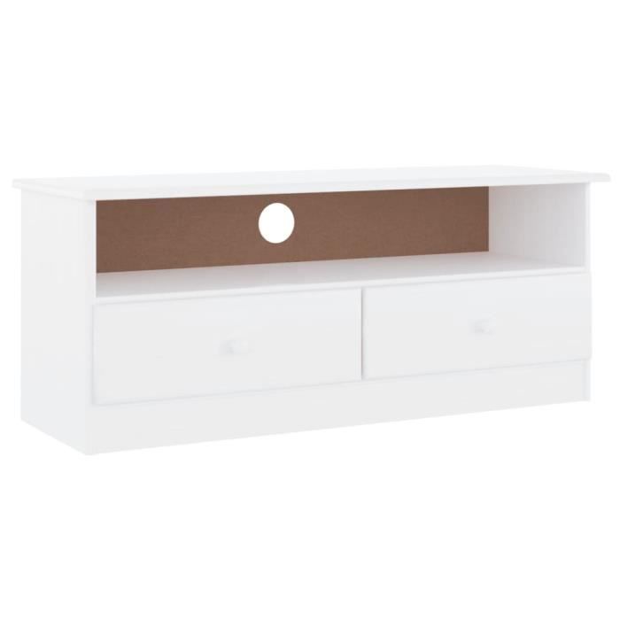 VidaXL Meuble TV et tiroirs ALTA blanc 100x35x41 cm bois massif de pin 353934