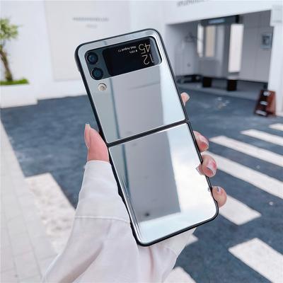 Coque luksusowe lustrzane szklane etui na telefon do Samsung Galaxy Z Flip 4 5g odporny na wstrząsy pełny pokrowiec ochronny do Galaxy Z Flip3