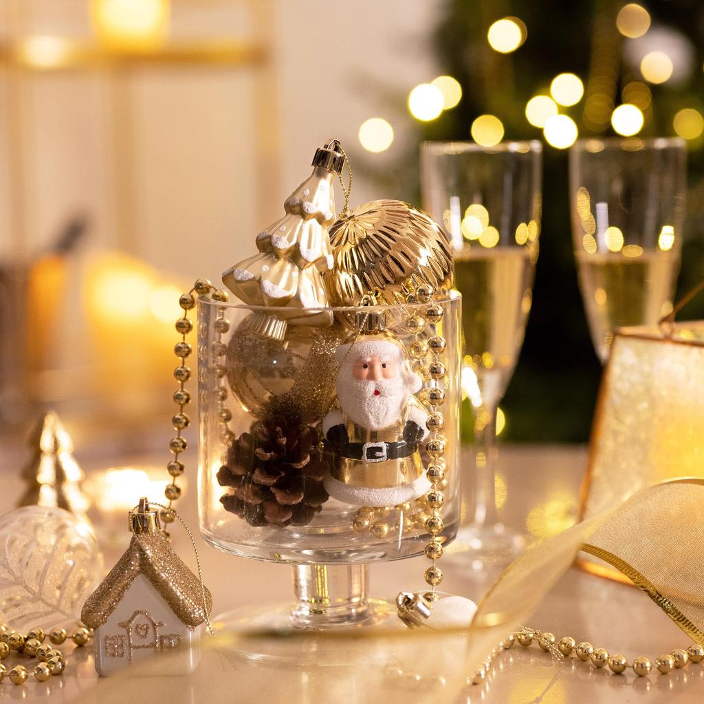 Valery Madelyn Christmas Tree Ball 40 White and Gold Tree Decorations with Top Stylish and Luxurious Nordic Style and Set, Ornaments, Stars, (White