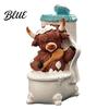 Unique Home Decor Highland Cow Bathroom Figurine Resin Scottish Calf Bathing Statue Funny Cute Accessories Farmhouse Animal Ornament for Office