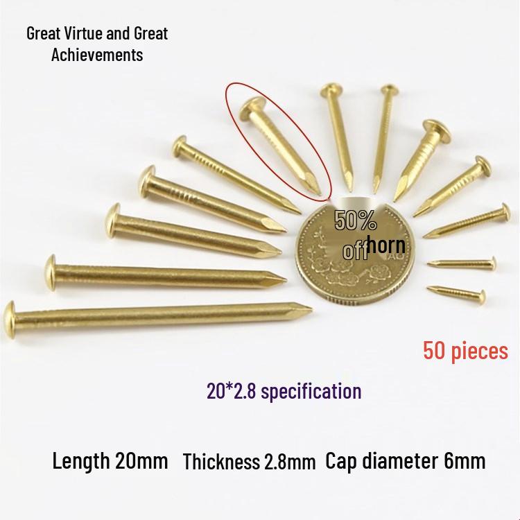 Round Head Brass Nails for DIY Projects and Picture Hanging