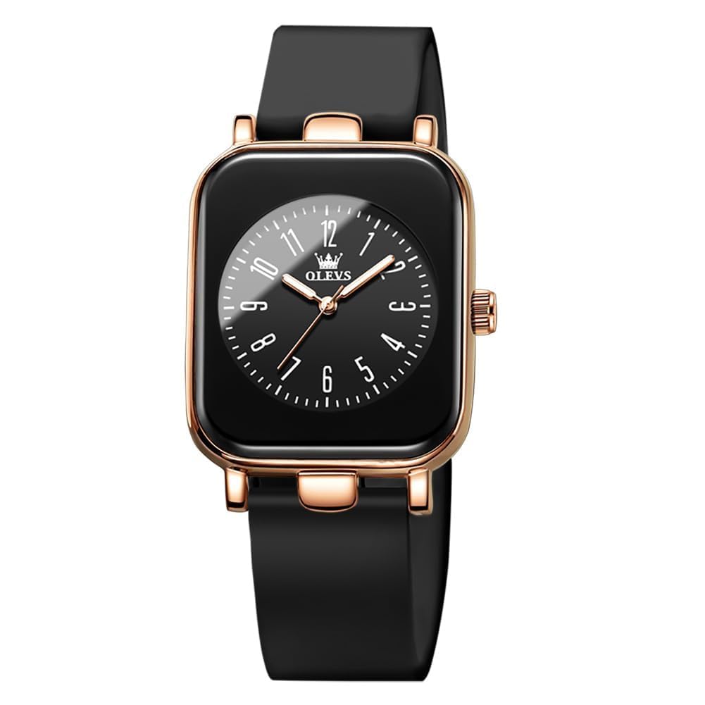 OLEVS Women's Waterproof Quartz Watch with Silicone Band, Easy to Read, Popular, Stylish, Classic Design, Perfect Gift for Women [Parallel Import]