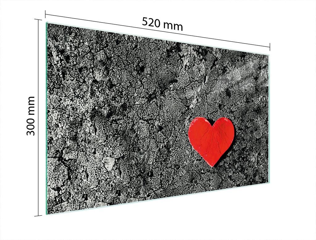 GLAS-SCHNEIDEBRETT 52x30 HERZ