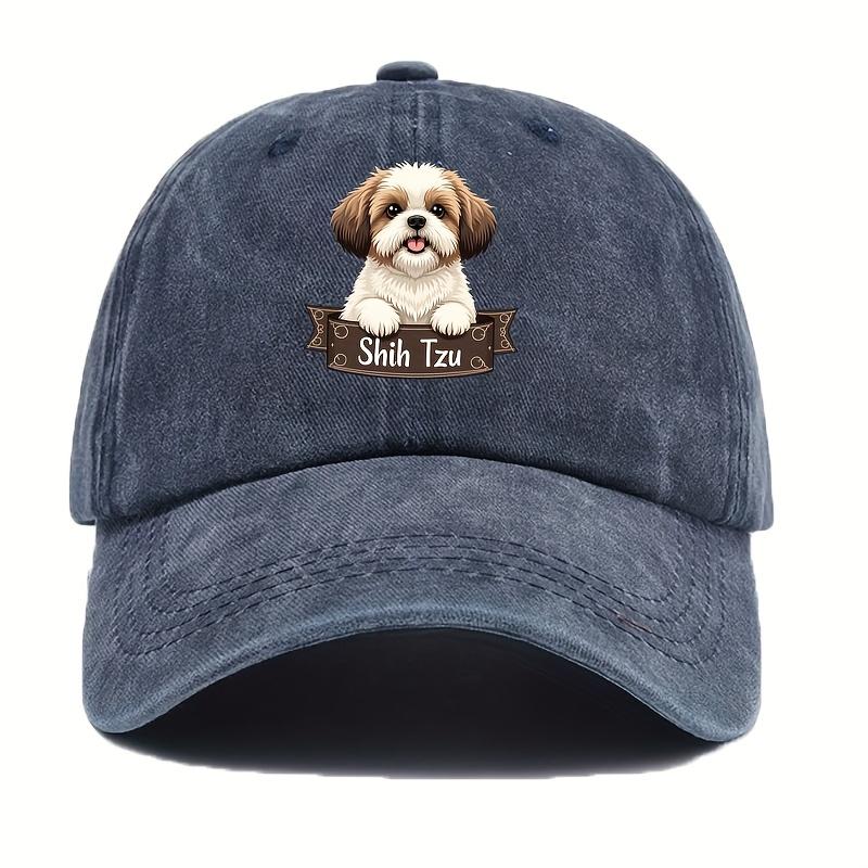 Baseballkappe mit Shih Tzu-Thema für Damen, niedlich und lustig bedruckt, verstellbare Größe, geeignet für Outdoor-Bekleidung in allen Jahreszeiten
