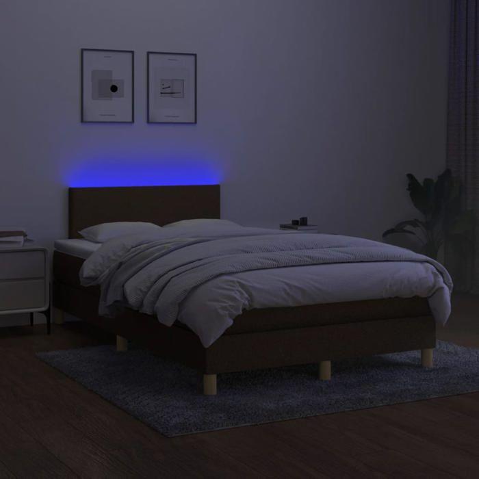 Maison Exclusive - Sommier à lattes de lit matelas et LED marron foncé 120x190 cm