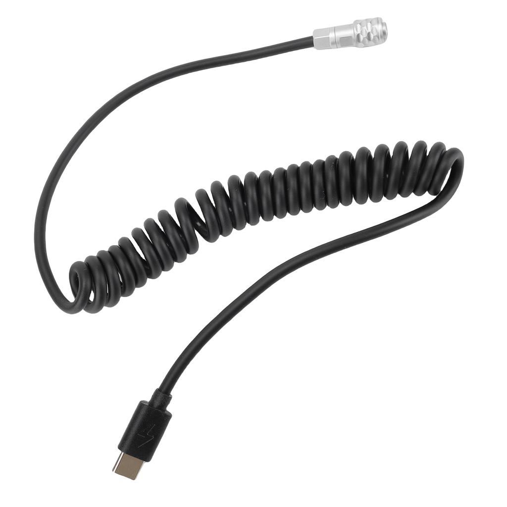 Power Cable Fit for BMPCC 4K 6KPro Camera 59 Inch USB C PD Fast Charging Camera Coiled Power Cord with Power Indicator 2 Pin Female Connector