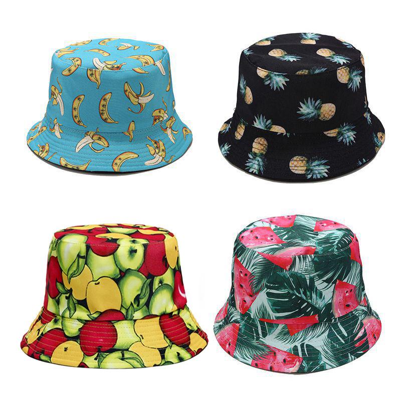 Hot Selling Fruit Pattern Bucket Hat Men and Women Outdoor Leisure Visor Summer Travel Hat