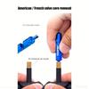 French-Style Tool Laser TOOPRE Three-in-One Bicycle Valve Core Remover - Compact Aluminum Alloy Tool for Schrader and Presta Valves, Non-Slip Grip