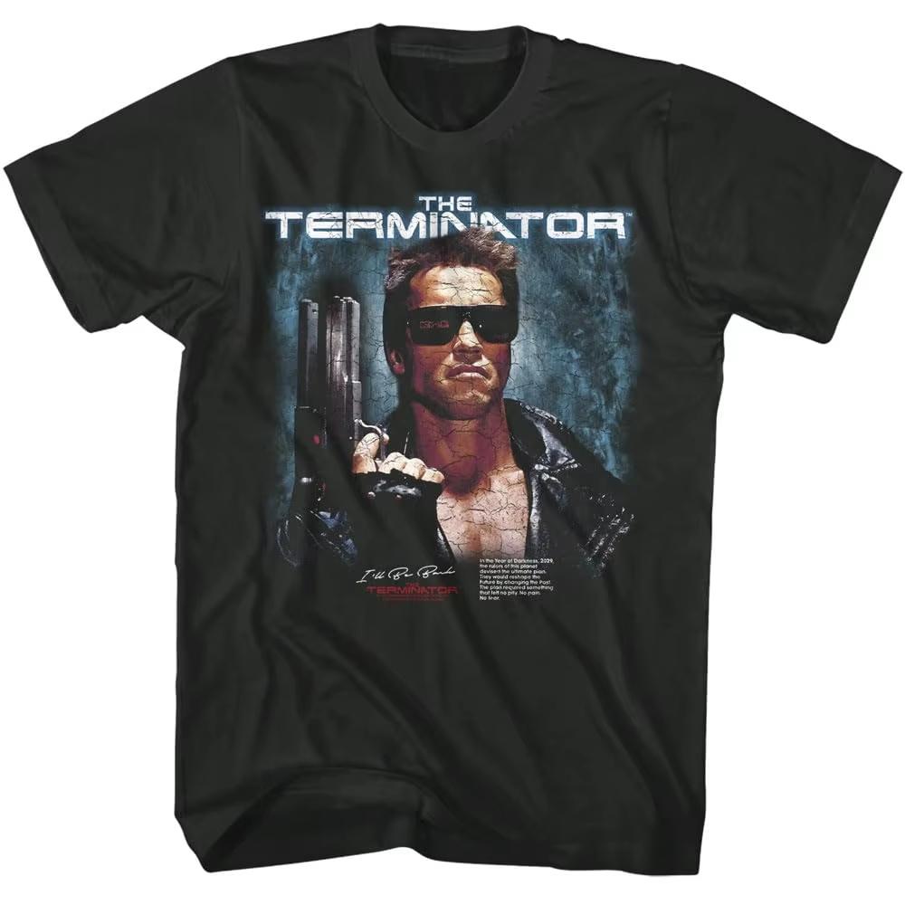 Unisex Sommer Terminator T-Shirt Retro Sci-Fi Actionfilm Muster Kurzarm Lässig Übergroßes Unisex T-Shirt Streetwear Baumwolle