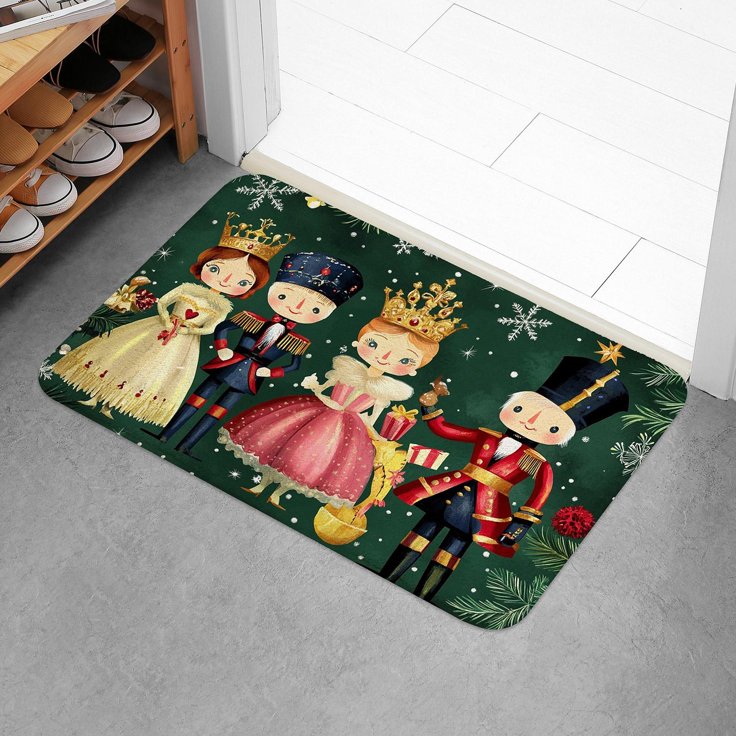 

Merry Christmas Carpet,Christmas Ball Decorative Door Pads,Water Absorbing Entrance Door Pads, Printed Foot Pads,Bathroom Pads 400MMx600MM