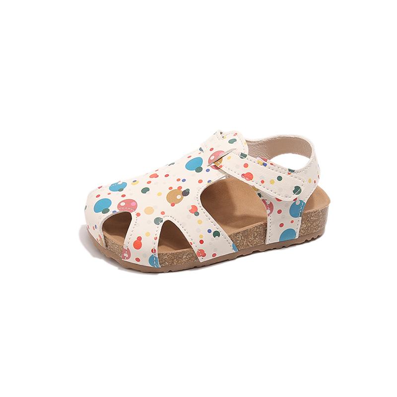 

New Fashion Design Summer Kids PU Shoes Soft Sole Casual Girls Outdoor Beach Sandals for Children 21 бежевий