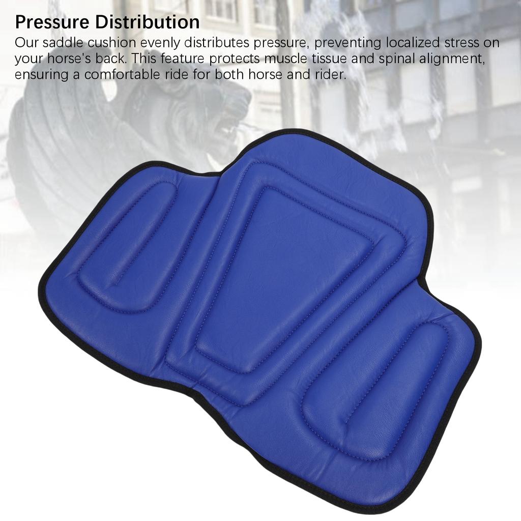 Horse Saddle Cushion Shock Absorbing Western Long Saddle Pad Horse Riding Seat Saddle Cushion Pad Equine Supplies Blue