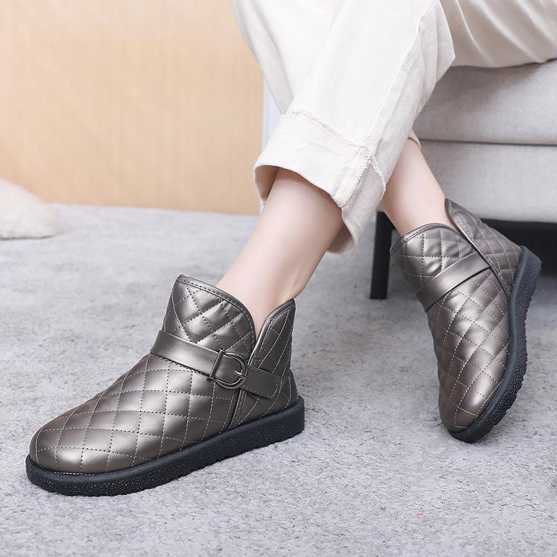 Women's Winter Casual Platform Snow Boots Faux Fur Lined Walking Short Booties Shoes Comfortable Fuzzy PU Leather Non-Slip Warm Ankle Boots for Women