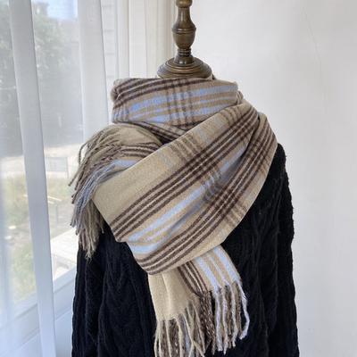 Karoschal Damen Neu Winter Imitation Kaschmir Retro Schal Verdickter Warmer Schal