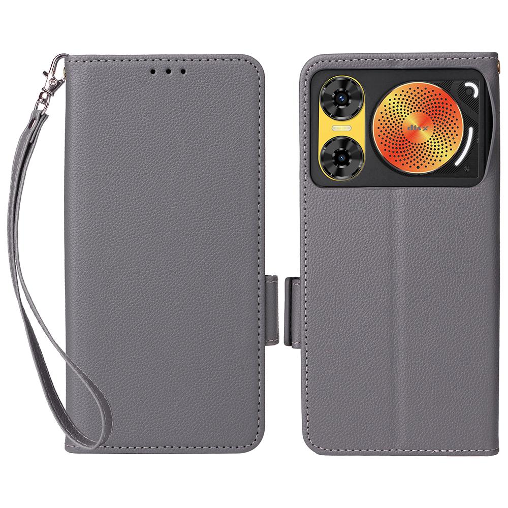 For ZTE Nubia Music 2 Case with Wrist Strap Litchi Texture PU Leather Wallet Phone Cover