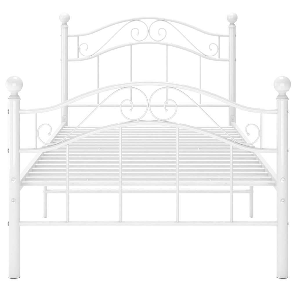 vidaXL Bett Weiß Metall 100x200 cm