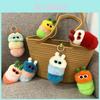Cute Caterpillar Plush Keychain Cartoon Stuffed Animal Pendant Creative Car Key Chain Small Gift