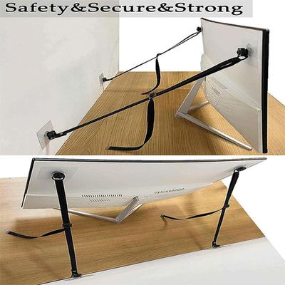 2PCS Adjustable TV Safety Straps No-Drill Adhesive Anti-Tip Furniture Anchors Kit For Baby Proofing, Flat Screens Fix To Wall