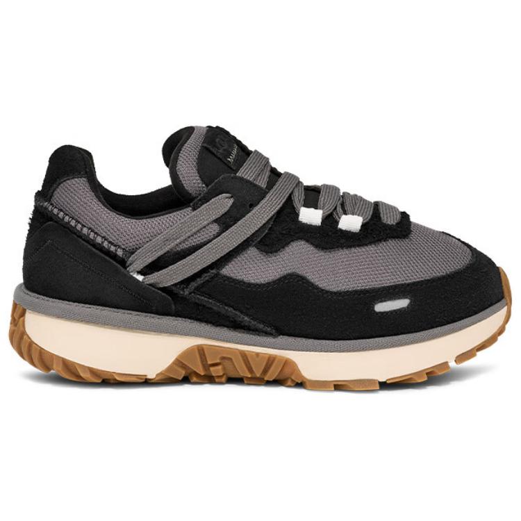 UGG Retrofi Fabric Cow Split Leather Fashion Comfortable Versatile Trendy Vintage Slip Resistant Wear Resistant Low Top Casual Shoes 1167491-BLK