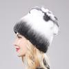 Fluffy Winter Real Fur Hat Natural Rex Rabbit Fur Warm Cap Ladies Knitted 100% Geunine Fur Hats