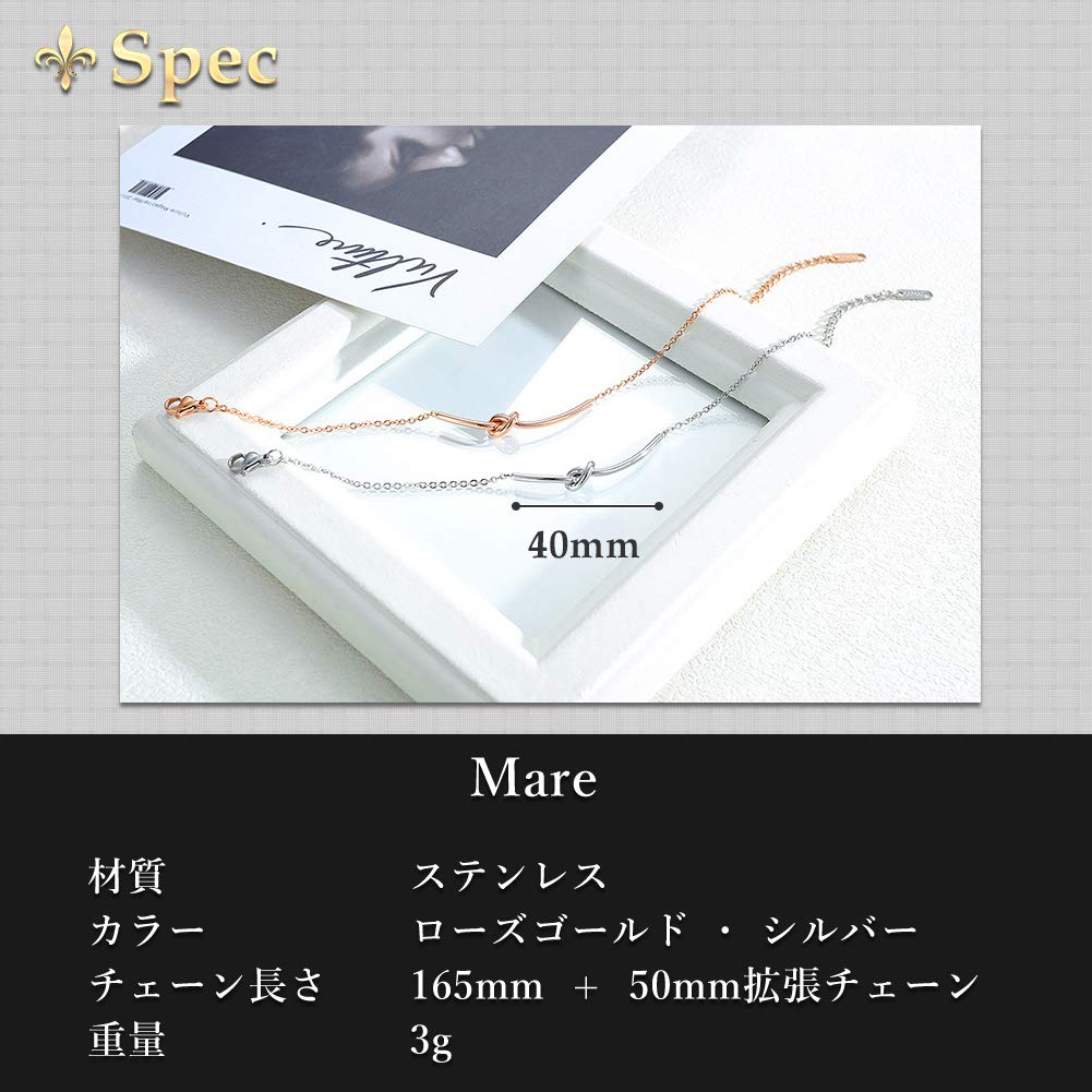 Mare Women's Chain Bracelet, Popular Jewelry, Hypoallergenic, Adjustable, Gift Box Included (Silver)