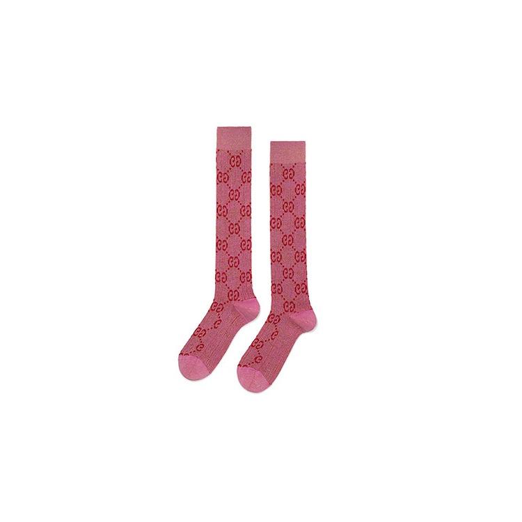 GUCCI Cotton Gg Socks `Roseate/Pink` Women`s
