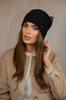 Winter Woolen Hat with Leopard Bow Color Black Kamea-Kiku